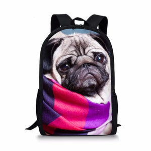 Kids School Bags Dog 3D Printed Book Bag Men 16 Inch Backpack For Teen Boys