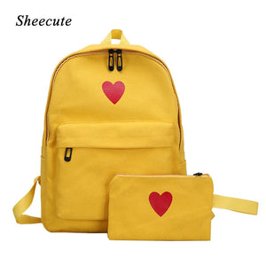 Girls Canvas Backpack Student Bags Travel Bags Lightweight School Bags
