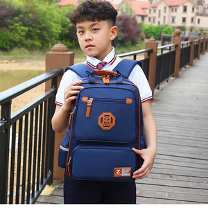Boys School Backpack Orthopedic Waterproof Nylon Bookbag