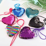 Sequins Heart Shape Shoulder Coin Bag for Girls
