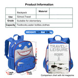 Kids Shark Backpack Oxford Waterproof Lightweight Boys and Girls Small Backpack