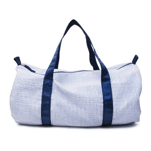 Kids Toddler Seersucker Duffle Navy/purple Striped Personalized Baby Duffle