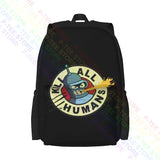 Kill All Humans Bender Robot Beer Movie Tv Poster Art Uk Large Capacity Backpack