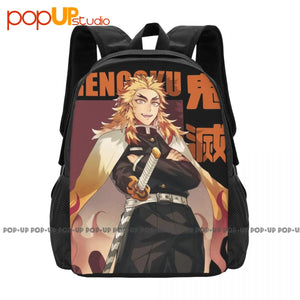 Demon Slayer Flame Pillar Kyoujurou Rengoku Backpack Large Capacity
