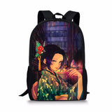 Kimetsu No Yaiba Element Printing Pattern School Backpacks for Teenager