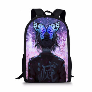 Kimetsu No Yaiba Element Printing Pattern School Backpacks for Teenager