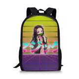 Kimetsu No Yaiba Pattern School Backpack for Kids