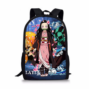 Kimetsu No Yaiba Print Backpack Casual Children's Knapsack