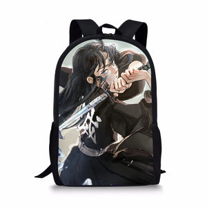 Kimetsu No Yaiba Print Backpack for Kids