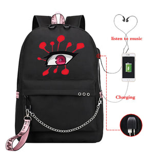 Demon Slayer Tengen Uzui Eye Anime Backpack School Bags Laptop Travel Bags