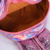 Girls Rabbit Ear Backpack Sequin Leather School Bag