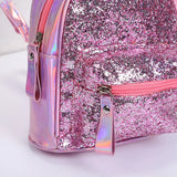 Girls Rabbit Ear Backpack Sequin Leather School Bag