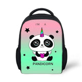 Kindergarten Students Backpack Panda Unicorn Pattern