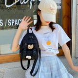 Kitten Backpack Fish Shoulders Bags Canvas Mini School Bags