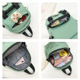 Kitten Women Backpack Fish Shoulders Bags Canvas Small School Bags