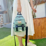 Kitten Women Backpack Fish Shoulders Bags Canvas Small School Bags