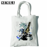Klee Anime Women Canvas Shopper Bag Large Capacity Tote Mouse Shoulder Handbag