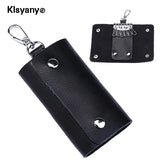 Leather Key Wallet Organizer Key Holder Men Women Keychain Bag Pouch