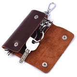 Leather Key Wallet Organizer Key Holder Men Women Keychain Bag Pouch