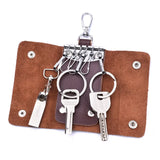 Leather Key Wallet Organizer Key Holder Men Women Keychain Bag Pouch