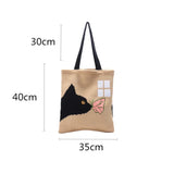Knitted Bag Butterfly Cat Pattern Handbag Casual Totes Small Fresh Girls Bag