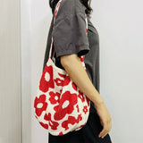 Knitted Handbags Crochet Tote Shoulder Bag Book Storage Casual Shopping
