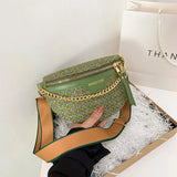 Women's Knitted Waist Pack Fanny Bag Wide Strap Crossbody Chest Trended