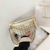 Women's Knitted Waist Pack Fanny Bag Wide Strap Crossbody Chest Trended