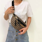 Women's Knitted Waist Pack Fanny Bag Wide Strap Crossbody Chest Trended