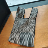 Eco Woolen Plaid Cloth Tote Bag for Women