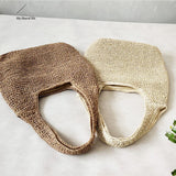 Winter Knit Shoulder Bag Soft Totebag Handbag Women Shopping Bags