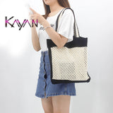 Hollowed-out Knitting Shoulder Bag for Women