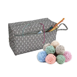 Yarn Storage Craft Tote Bag with Inner Divider, Crochet Needles Organizer
