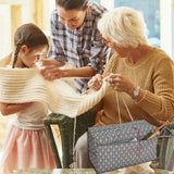 Yarn Storage Craft Tote Bag with Inner Divider, Crochet Needles Organizer