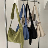 Knotted Straps Shoulder Bag Casual Nylon Underarm Bag Chains Armpit Handbag