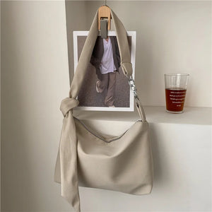 Knotted Straps Shoulder Bag Casual Nylon Handbag