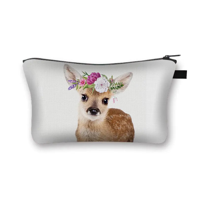 3D Printed Koala Elephant Elk Cosmetic Bag for Travel