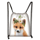 Animal Print Drawstring Bag Leisure Travel Storage Bags Woman Shopping Backpack