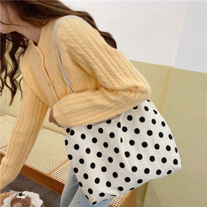 Korea Canvas Zipper Tote Bag Women's Shoulder