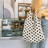 Korea Canvas Zipper Tote Bag Women's Shoulder