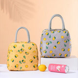 Korea Lemon Waterproof Lunch Bags Women Student Lunch Box