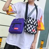 Korea Harajuku Letter Shoulder Bag Plaid Y2K Large Size Casual Women