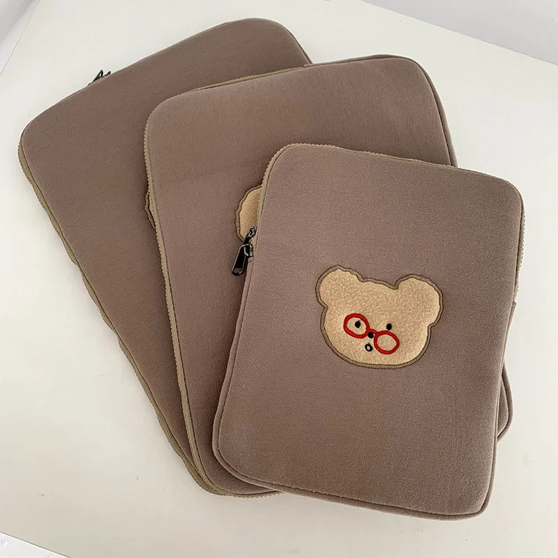 Korea Ins Cartoon Bear Tablet Sleeve Bag Pouch 11 13 15 Inch Inner Case