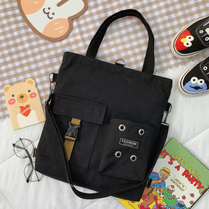 Korea Japan Girls Book Bag Canvas Shoulder Messenger Crossbody Daypack