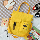 Korea Japan Girls Book Bag Canvas Shoulder Messenger Crossbody Daypack