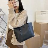 Korean Japanese Women's Bag PU Shoulder Tote Handbag