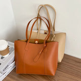 Korean Japanese Women's Bag PU Shoulder Tote Handbag