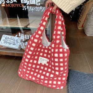 Korea Style Plush Shoulder Handbag Fluffy Tote Faux Lamb Wool Shopping Bag
