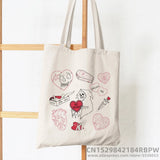 Korea Ulzzang Ins Heart Women Canvas Tote Bag Girl Art Gothic School Bag