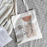 Korean Ulzzang Abstract Face Canvas Shoulder Bag